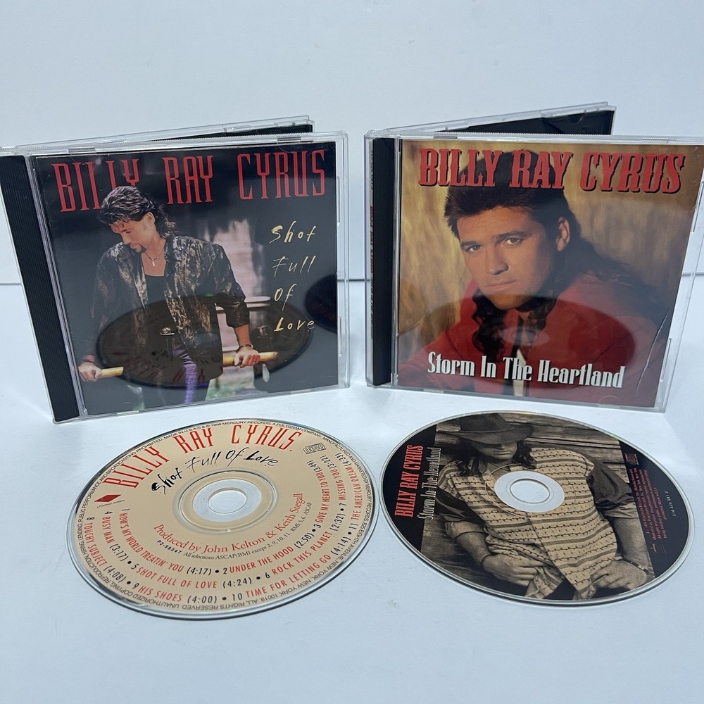 Billy Ray Cyrus 2 CD Lot Shot Full Of Love, Storm In The Heartland